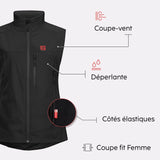 Gilet chauffant sans manches SOFTSHELL femme