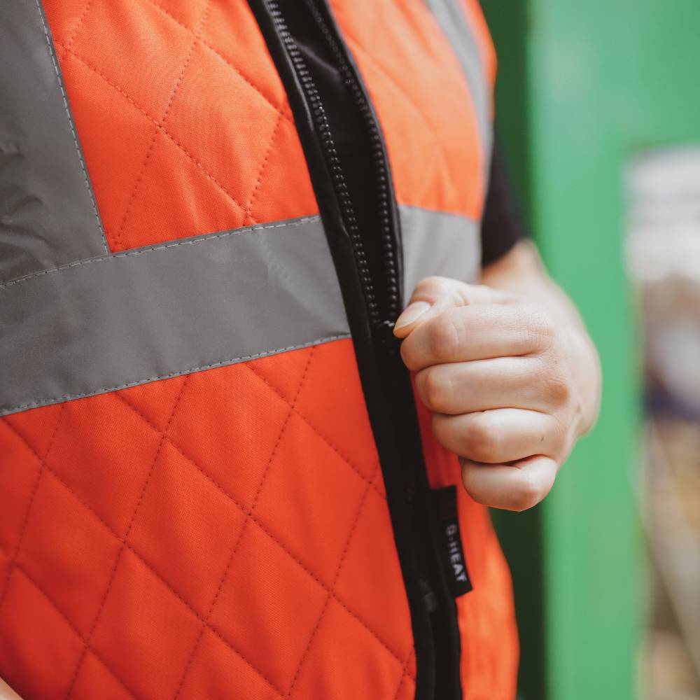 G-Heat© orange HV cooling vest detail
